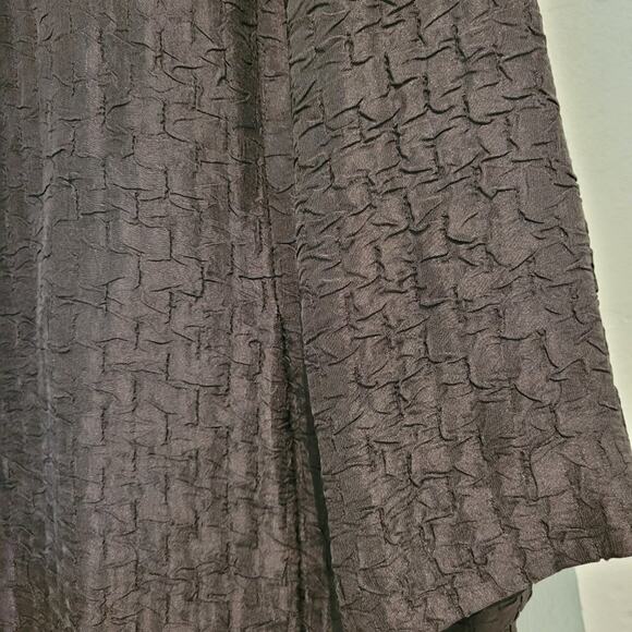 Eileen Fisher Brown Textured Silk & Linen Oversized Open Jacket, Size Small - Picture 4 of 7